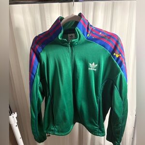 Adidas Vibrant Green Jacket with Blue and Red Accents